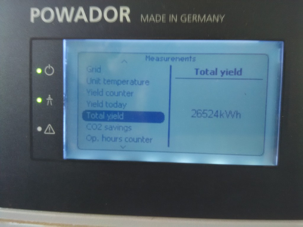 Display of Grid tied Solar Inverter